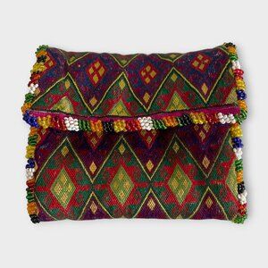 Vintage Hazara Tribe Silk Wallet from the 1940s, Ghazni, Afghanistan